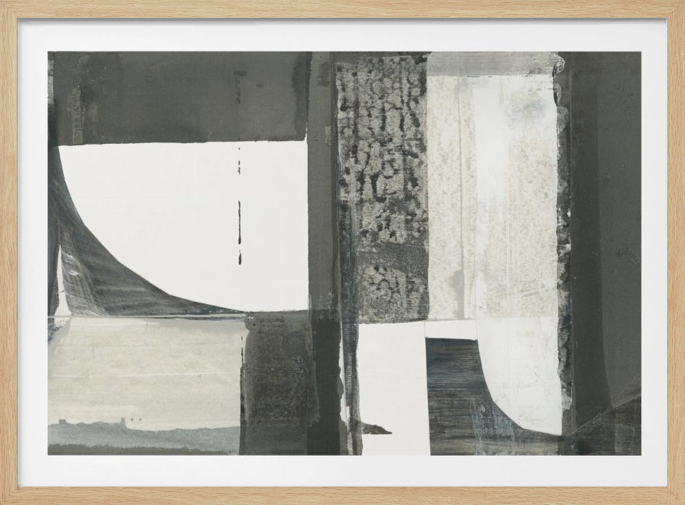 Monochrome schwarze abstrakte Formen Licht 2 | Poster