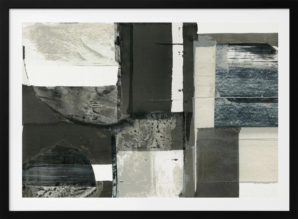 Monochrome schwarze abstrakte Formen Licht 1 | Poster