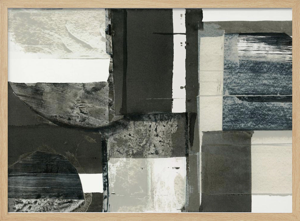 Monochrome schwarze abstrakte Formen Licht 1 | Poster