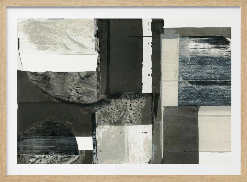 Monochrome schwarze abstrakte Formen Licht 1 | Poster