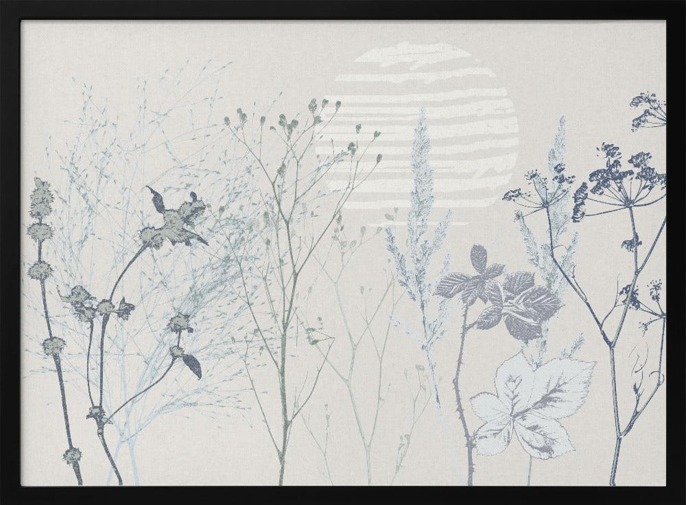 Beruhigende Atmosphäre auf Pflanzenbasis, sanftes Blau | Poster
