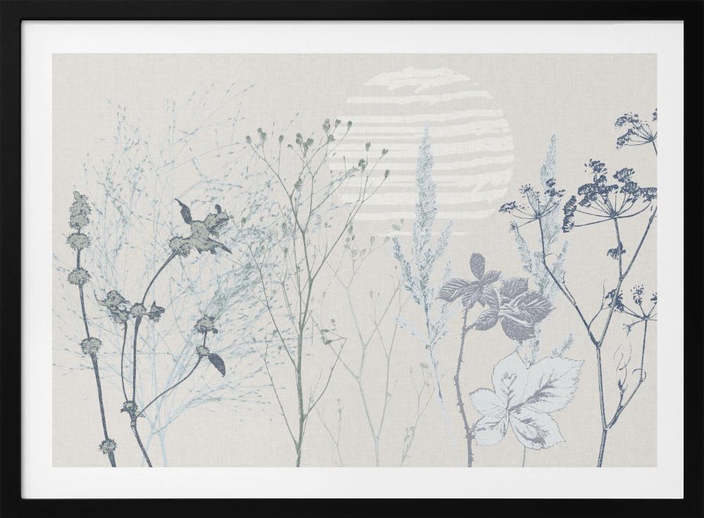 Beruhigende Atmosphäre auf Pflanzenbasis, sanftes Blau | Poster