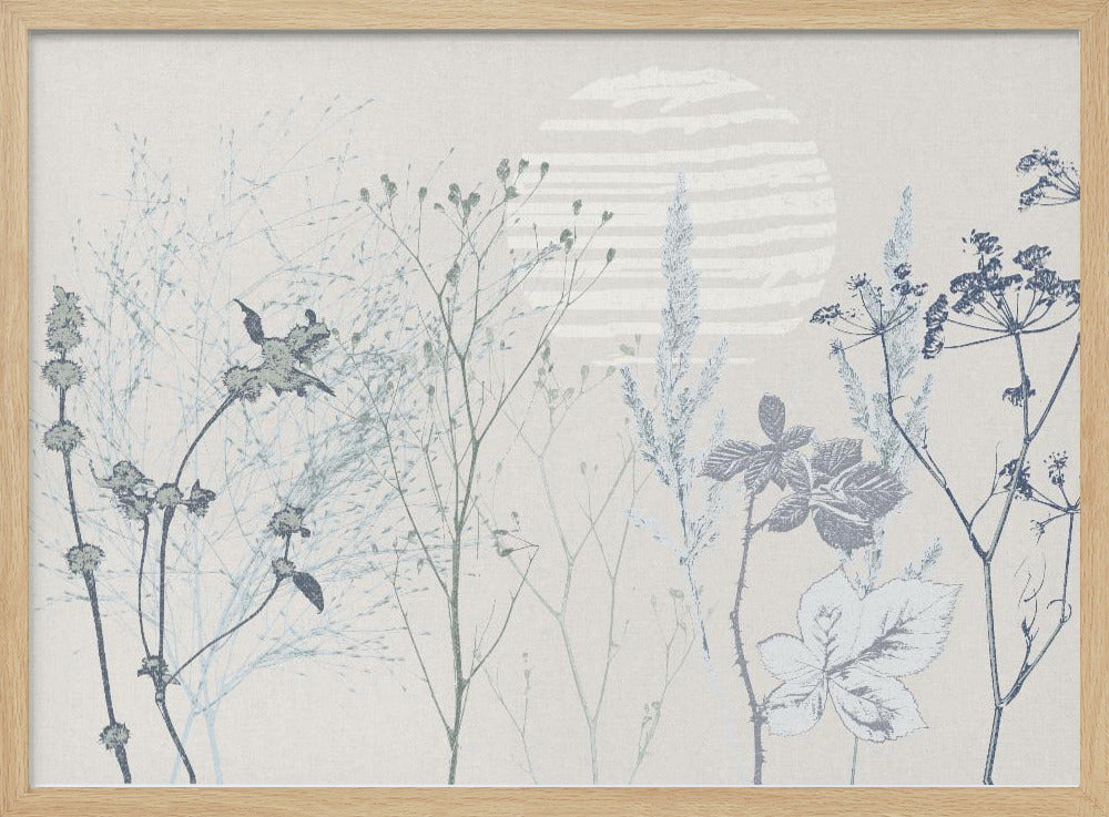 Beruhigende Atmosphäre auf Pflanzenbasis, sanftes Blau | Poster