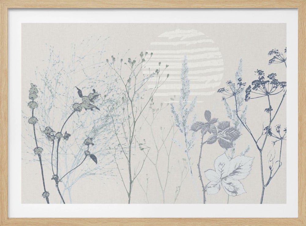 Beruhigende Atmosphäre auf Pflanzenbasis, sanftes Blau | Poster