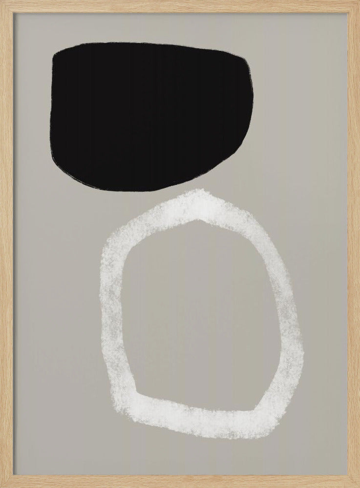 Abstract Painting With Two Bold Geometric Shapes | Poster