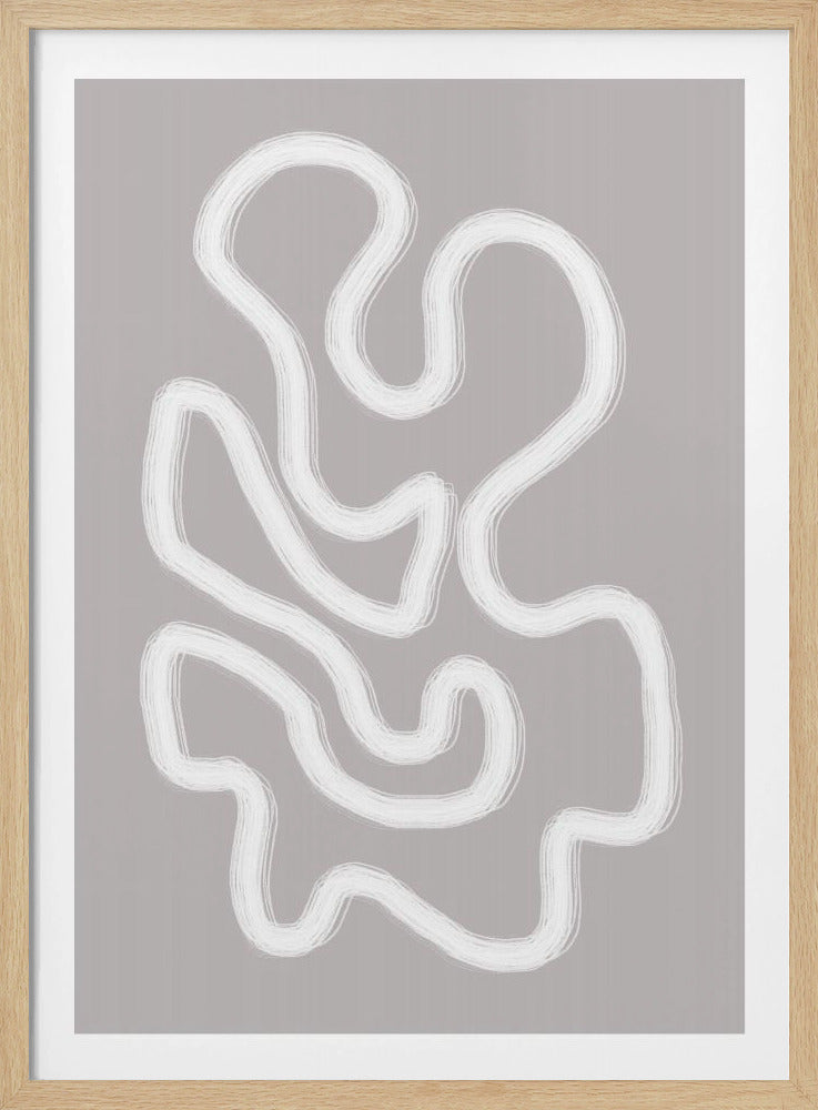 Abstrakte Kunst mit fließenden weißen Linien | Poster