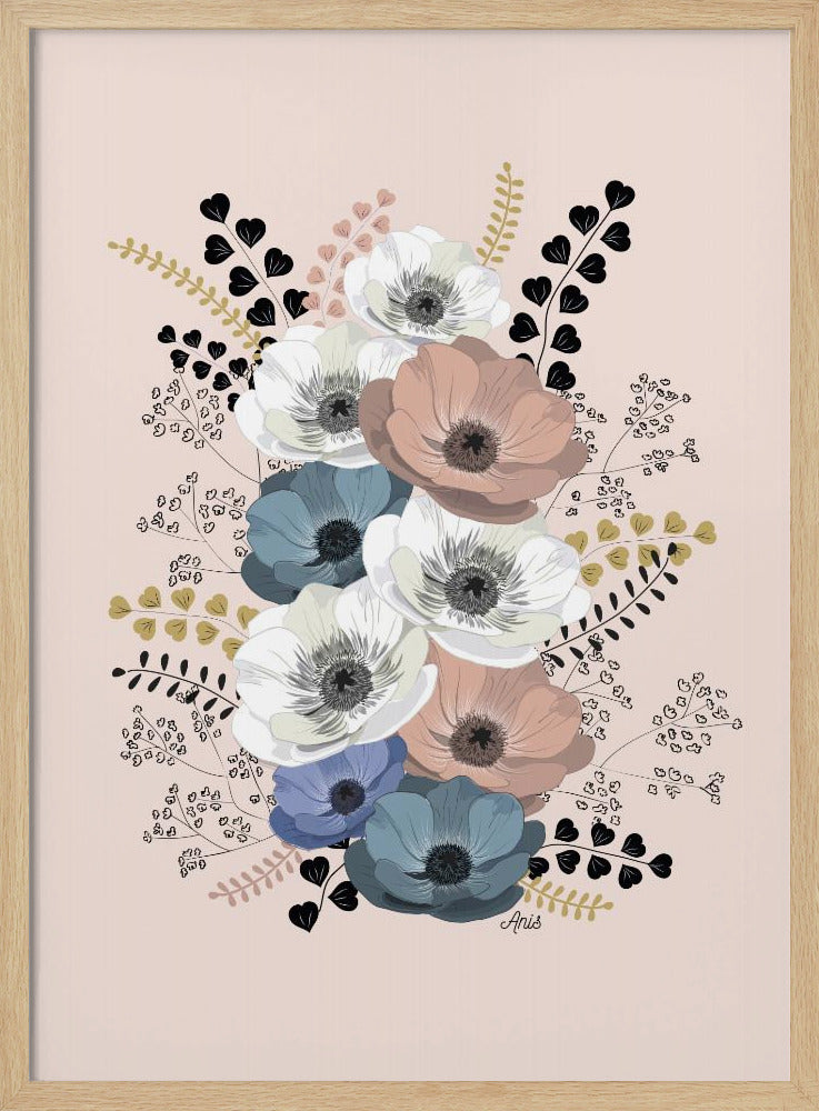 Anemonen Blumenstrauß | Poster