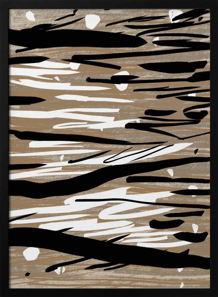 Schwarz-weiße Pinselstriche | Poster