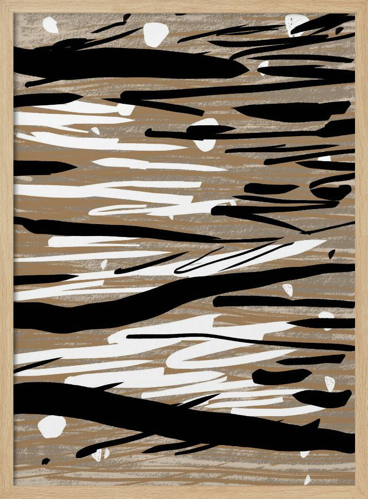 Schwarz-weiße Pinselstriche | Poster