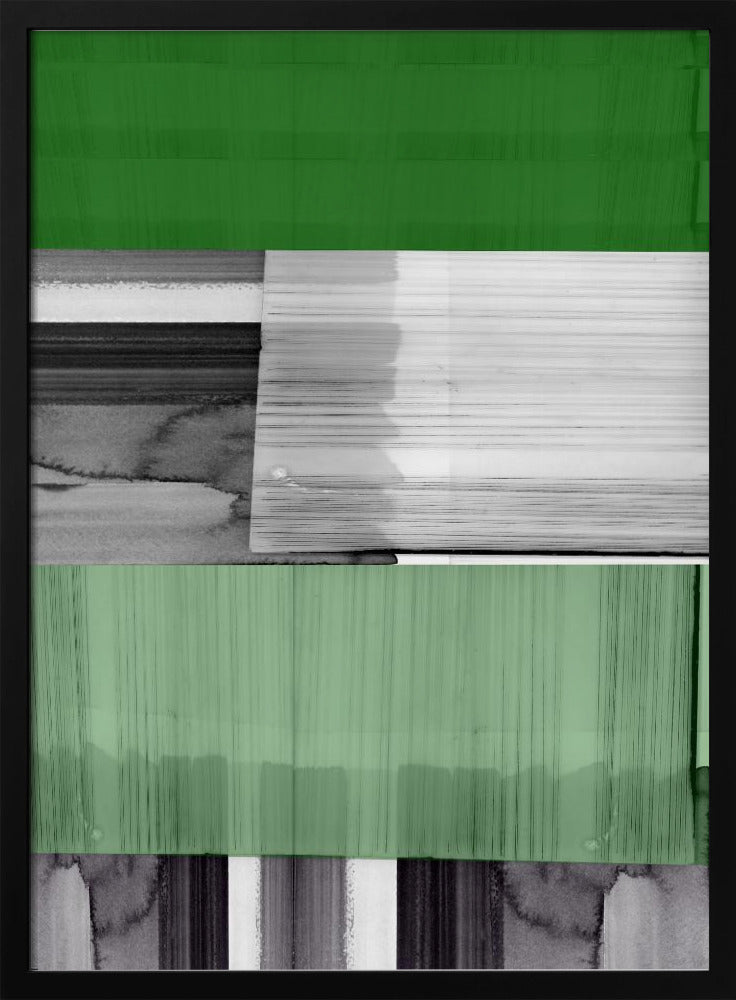 Abstrakt Schwarz Weiß Grün Grau 1 | Poster
