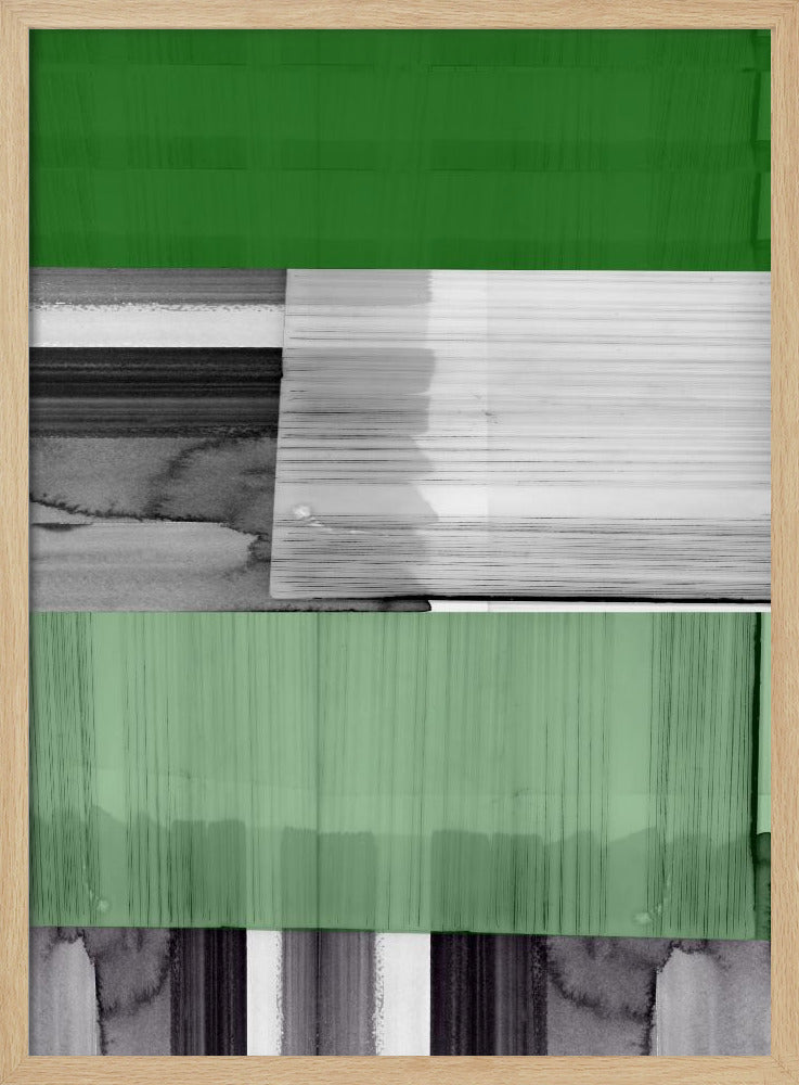 Abstrakt Schwarz Weiß Grün Grau 1 | Poster