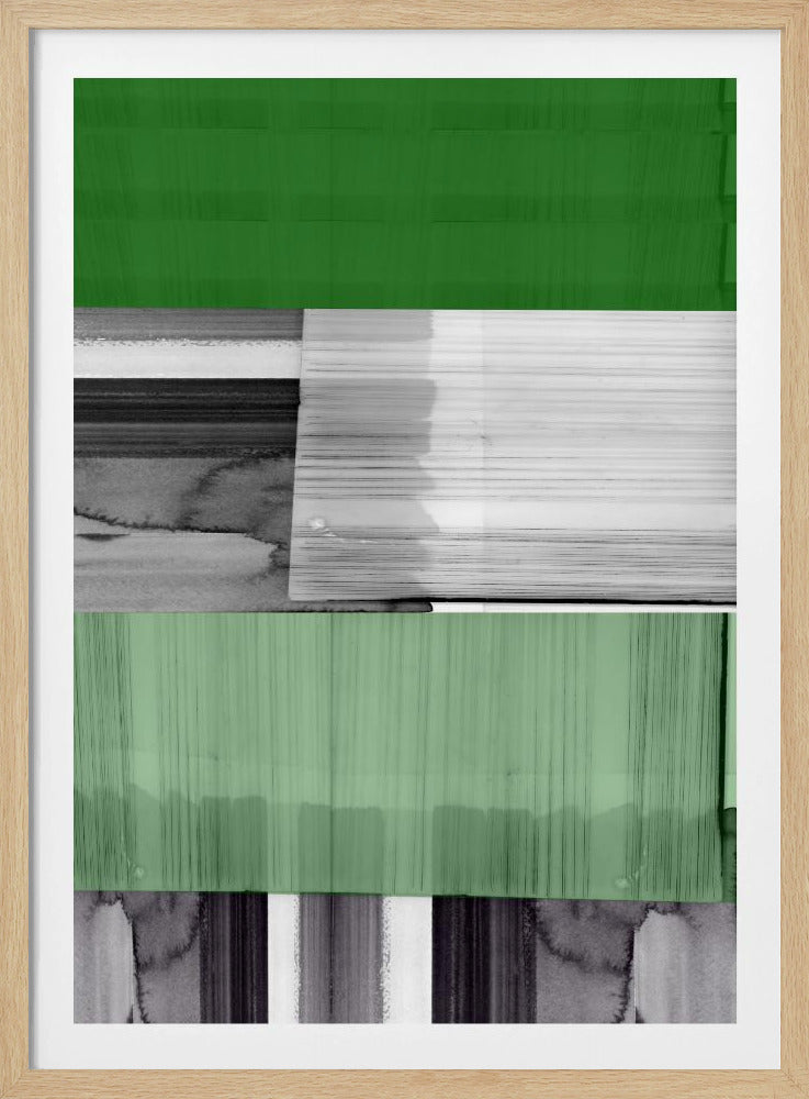 Abstrakt Schwarz Weiß Grün Grau 1 | Poster
