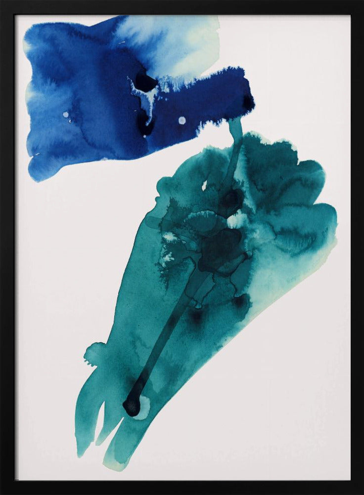 Abstrakte Aquarell-Lavierungen Formen 1 | Poster