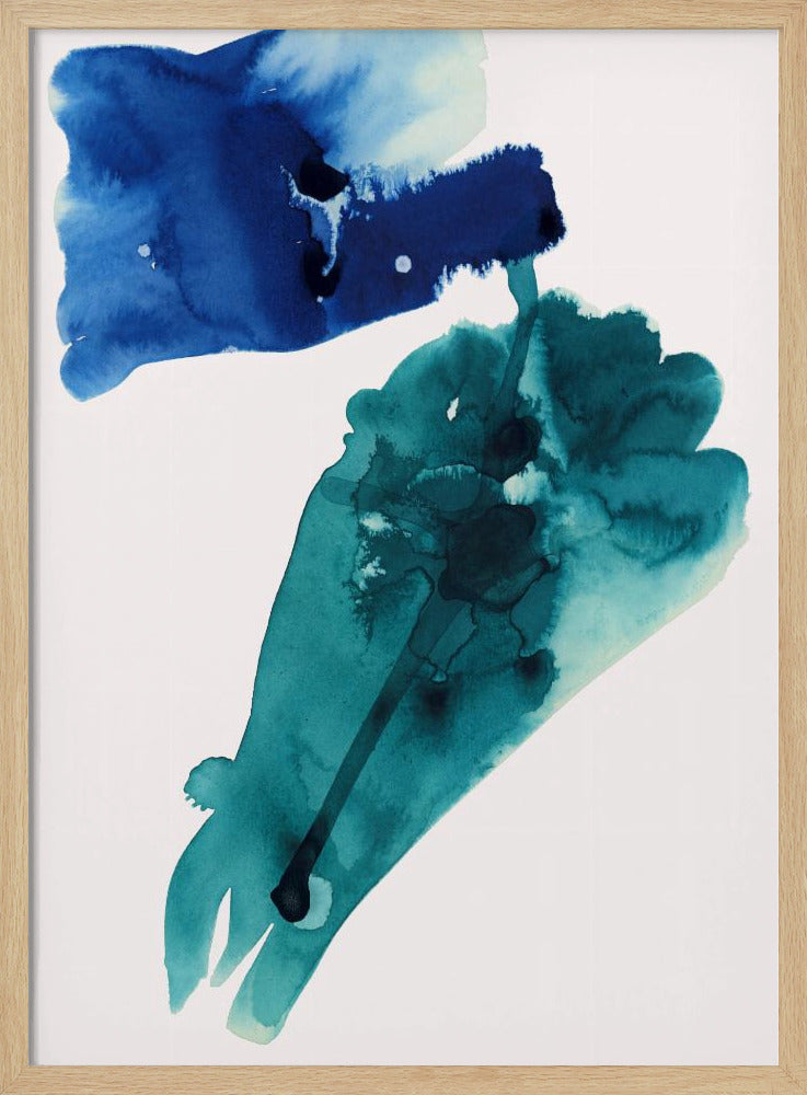 Abstrakte Aquarell-Lavierungen Formen 1 | Poster