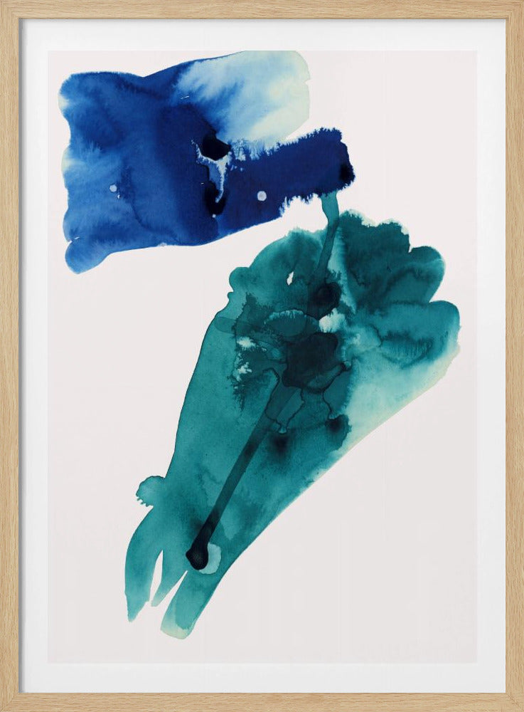 Abstrakte Aquarell-Lavierungen Formen 1 | Poster