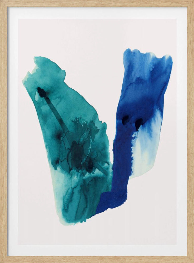 Abstrakte Aquarell-Lavierungen Formen 2 | Poster