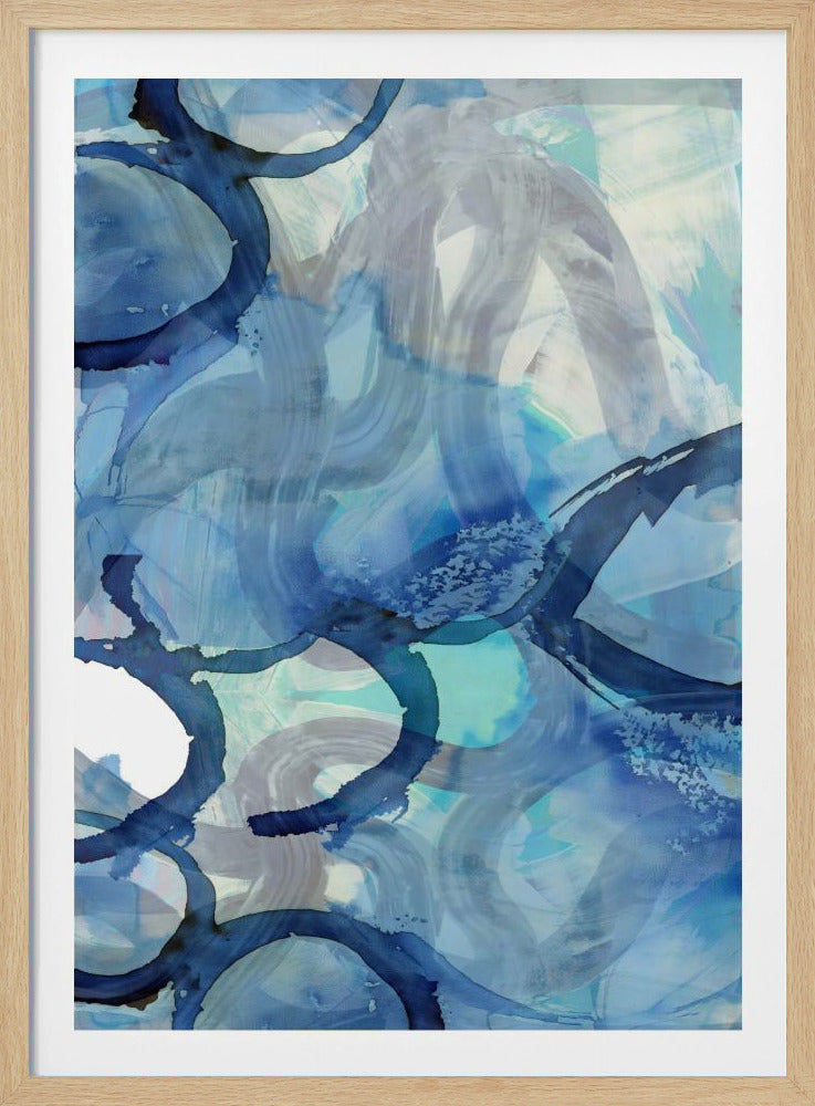 Blaue abstrakte Wirbel 2 | Poster