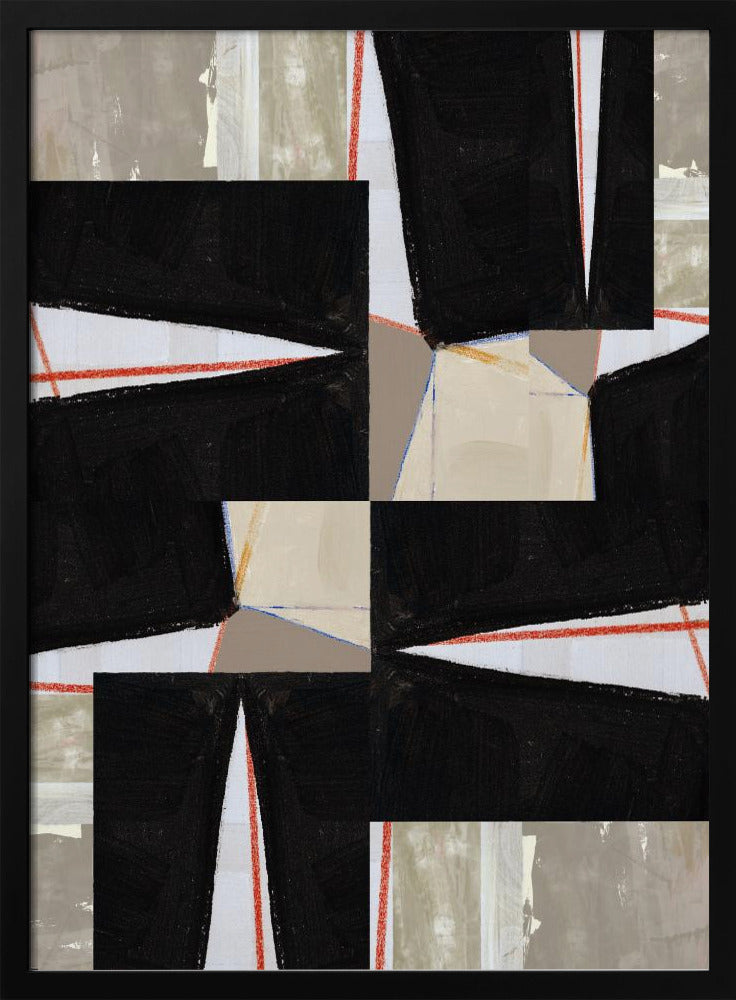Abstraktes schwarzes Puzzle 1 | Poster