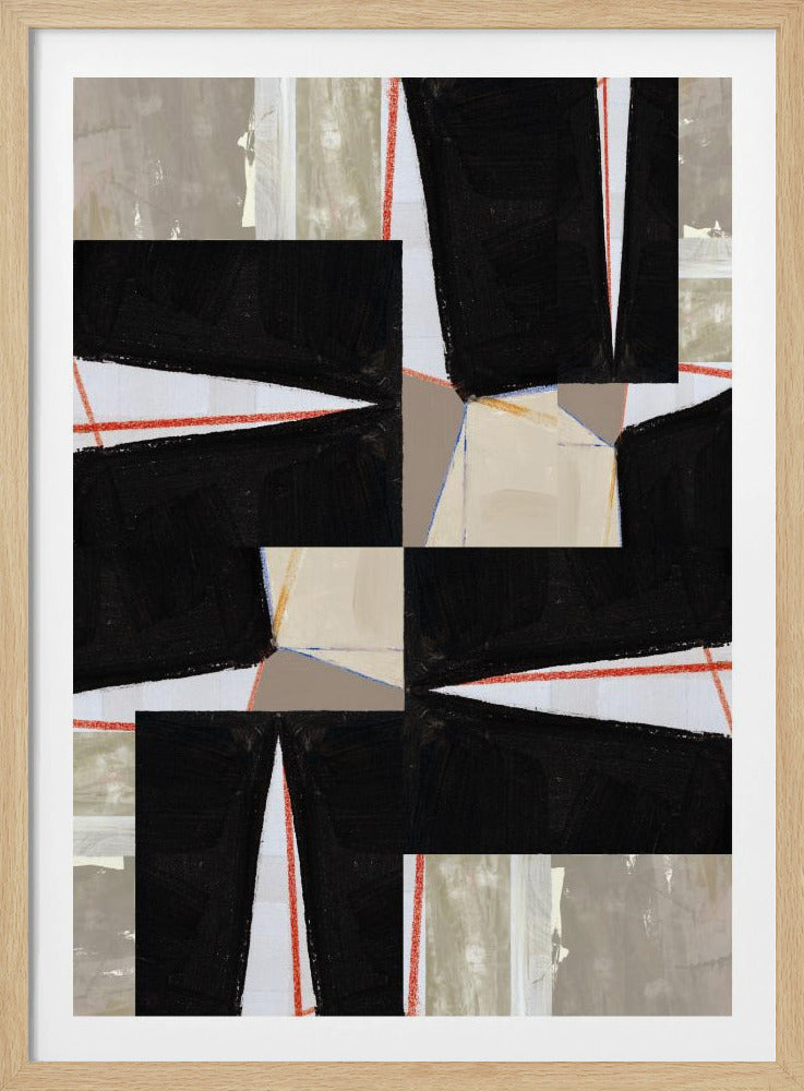Abstraktes schwarzes Puzzle 1 | Poster