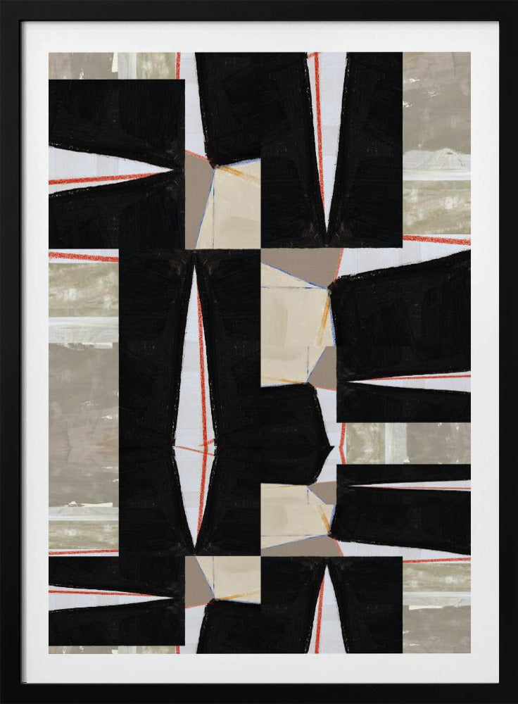Abstraktes schwarzes Puzzle 2 | Poster