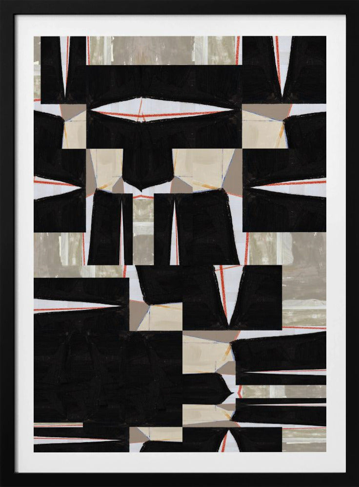 Abstraktes schwarzes Puzzle 3 | Poster