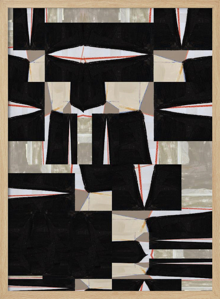 Abstraktes schwarzes Puzzle 3 | Poster