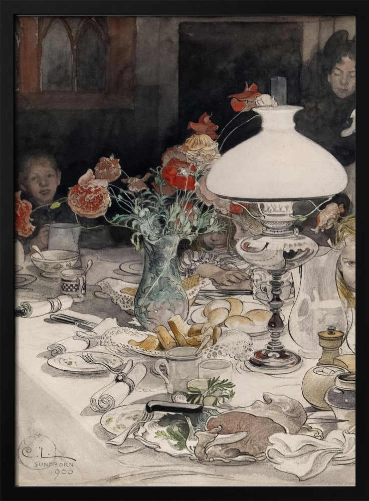 Um die Abendlampe (1900) | Plakat