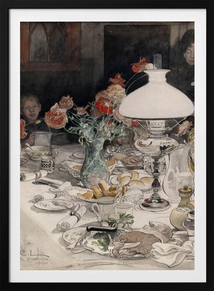 Um die Abendlampe (1900) | Plakat