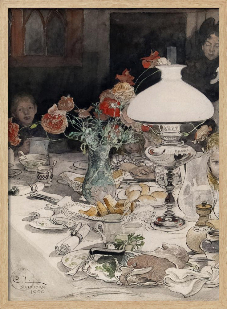 Um die Abendlampe (1900) | Plakat
