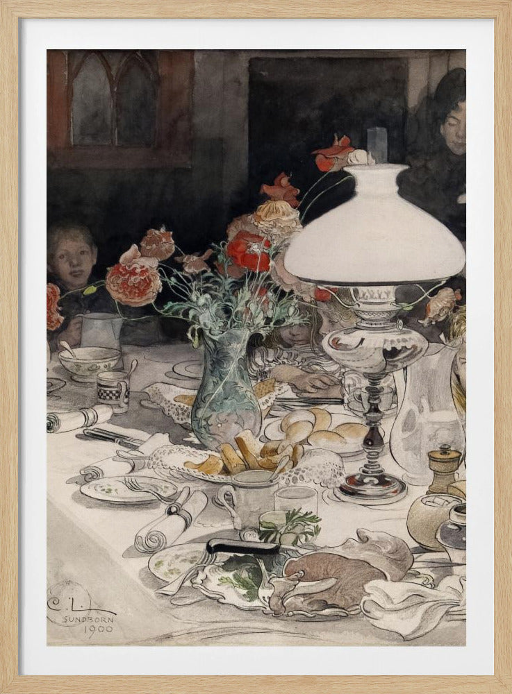 Um die Abendlampe (1900) | Plakat