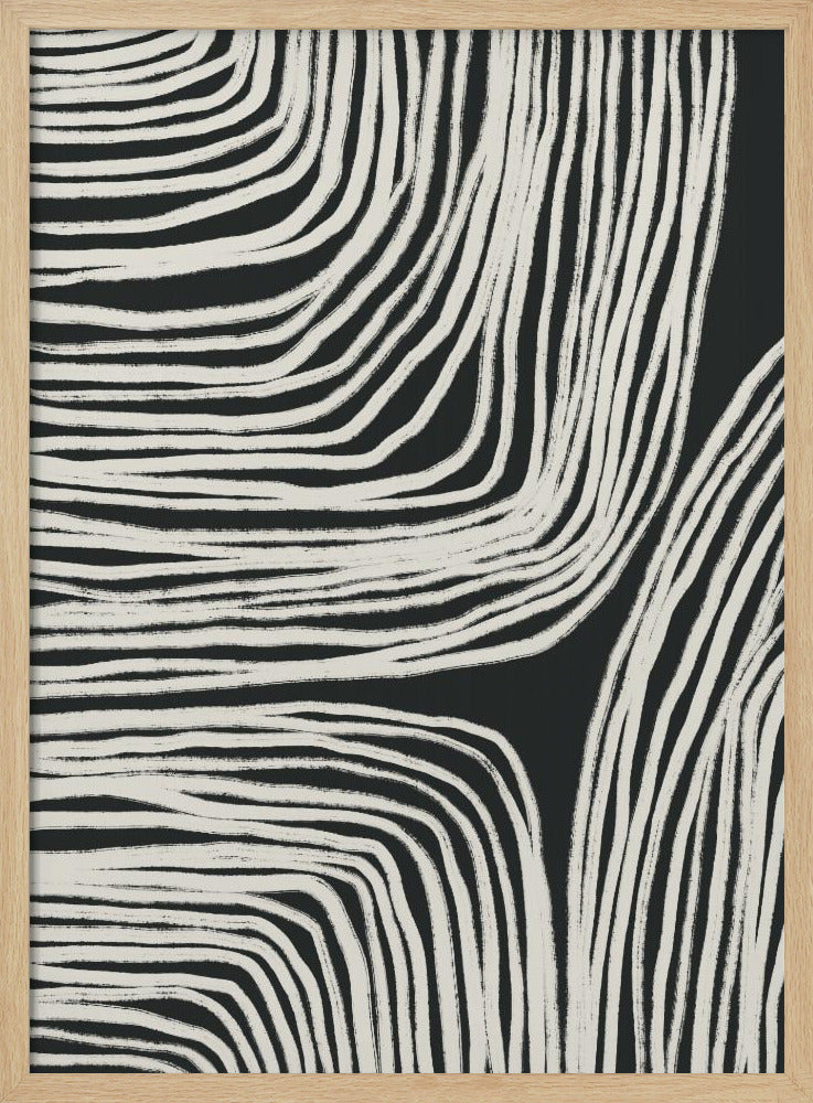 Monochrome organische Wellenlinien | Poster