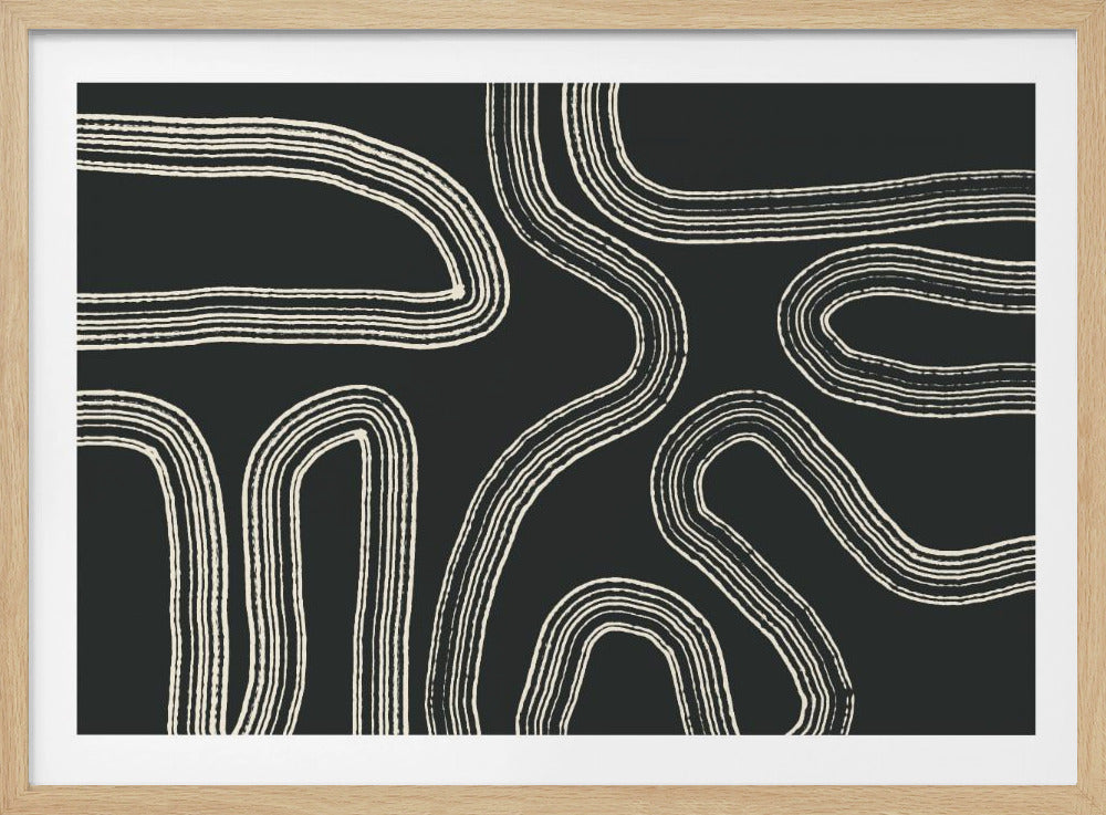 Schwarz-weiße Linienmuster | Poster