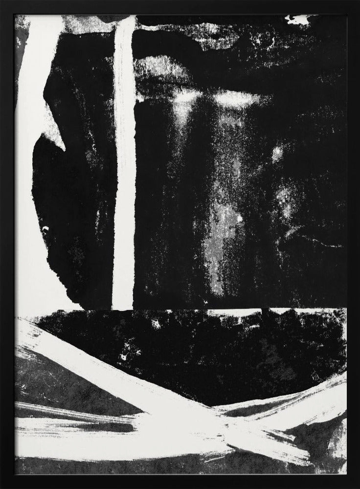 Abstrakter Druck mit schwarzer Tinte | Poster
