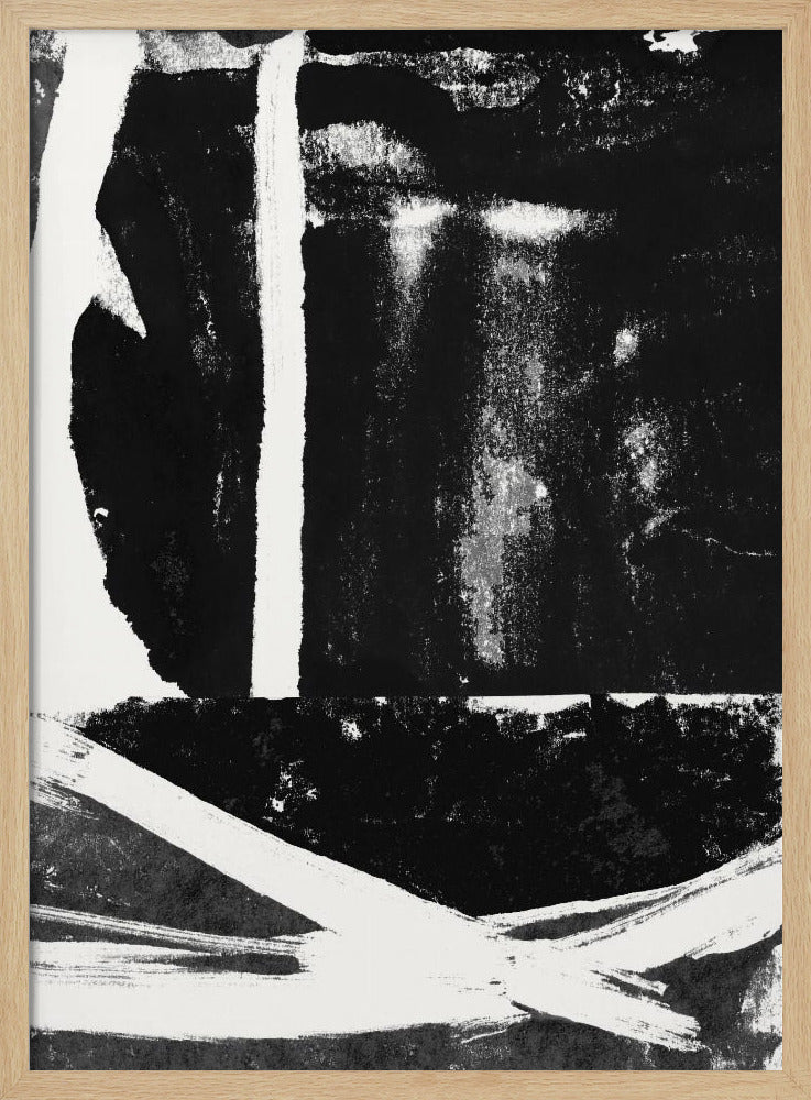Abstrakter Druck mit schwarzer Tinte | Poster
