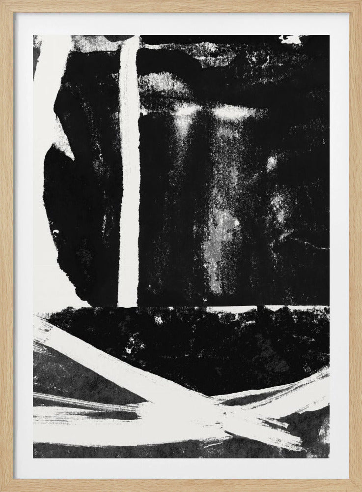Abstrakter Druck mit schwarzer Tinte | Poster