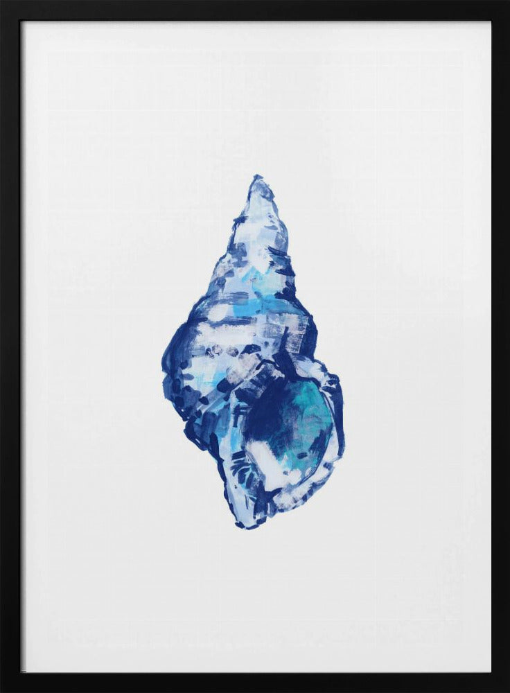 Blaue Muschel auf weißem Hintergrund Nr. 2 | Poster