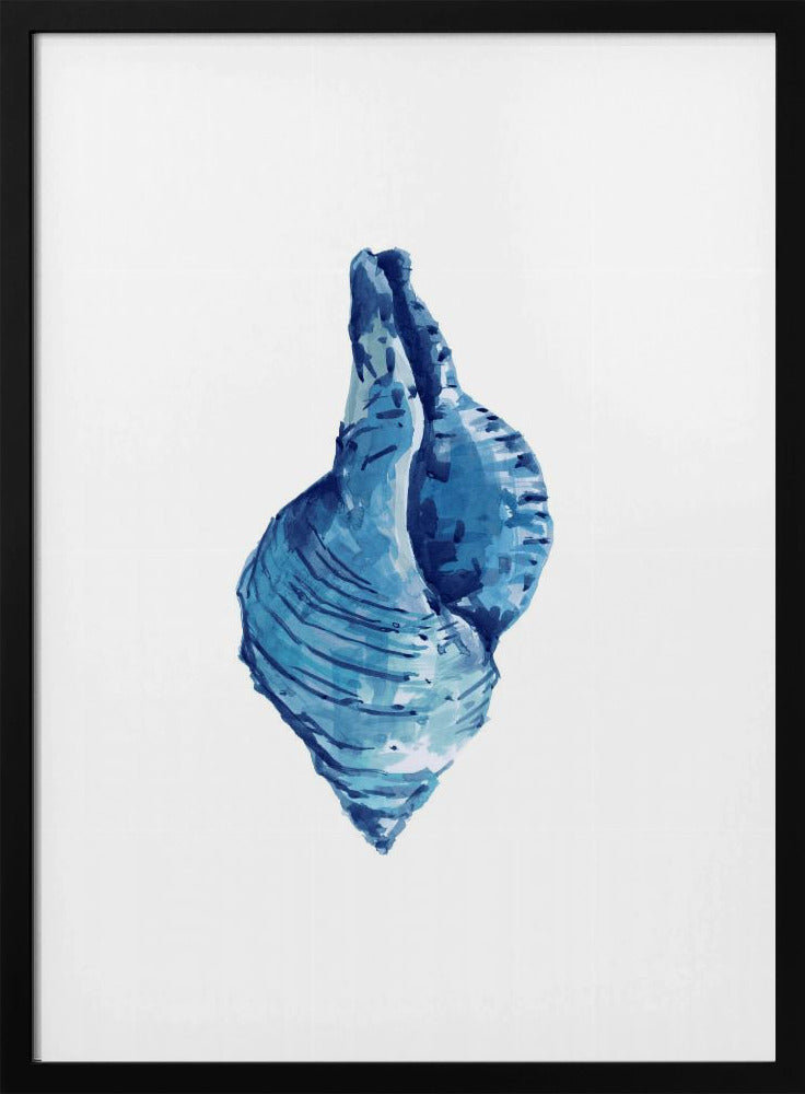 Blaue Muschel auf weißem Hintergrund Nr. 3 | Poster