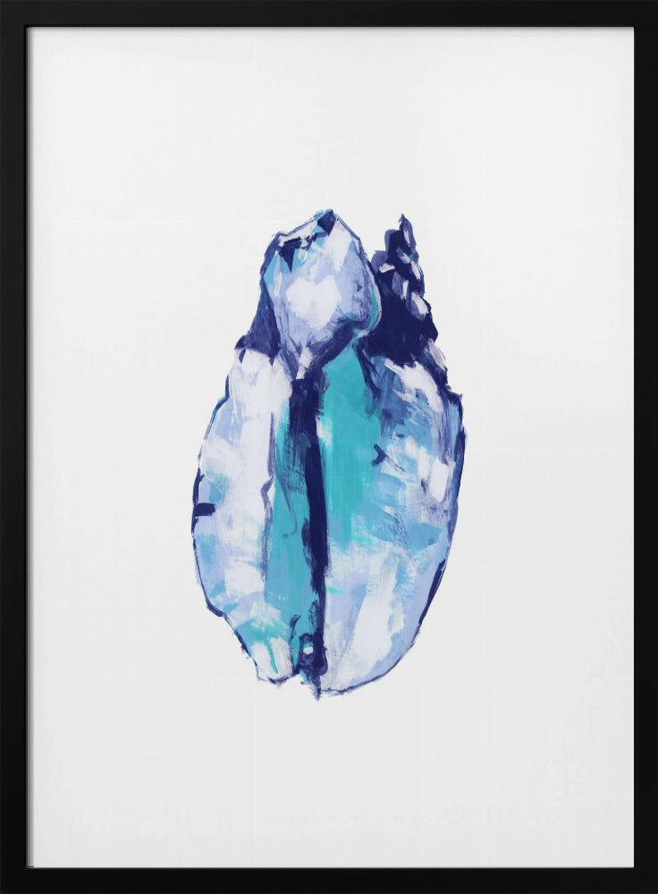 Blaue Muschel auf weißem Hintergrund Nr. 5 | Poster