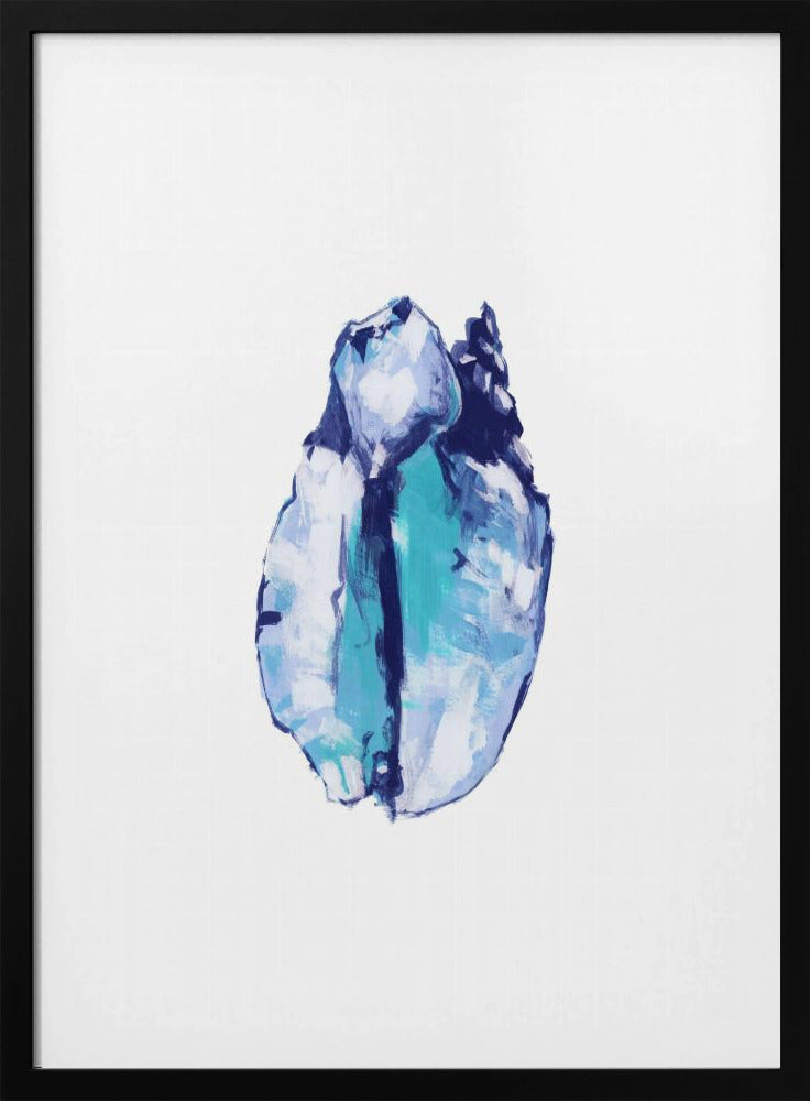 Blaue Muschel auf weißem Hintergrund Nr. 5 | Poster