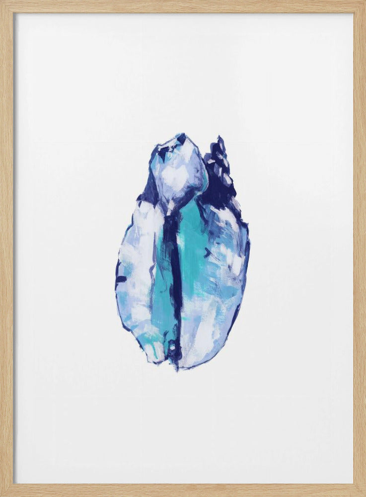 Blaue Muschel auf weißem Hintergrund Nr. 5 | Poster