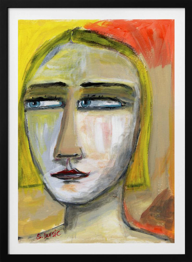 Dame mit zusammengekniffenen Augen | Poster
