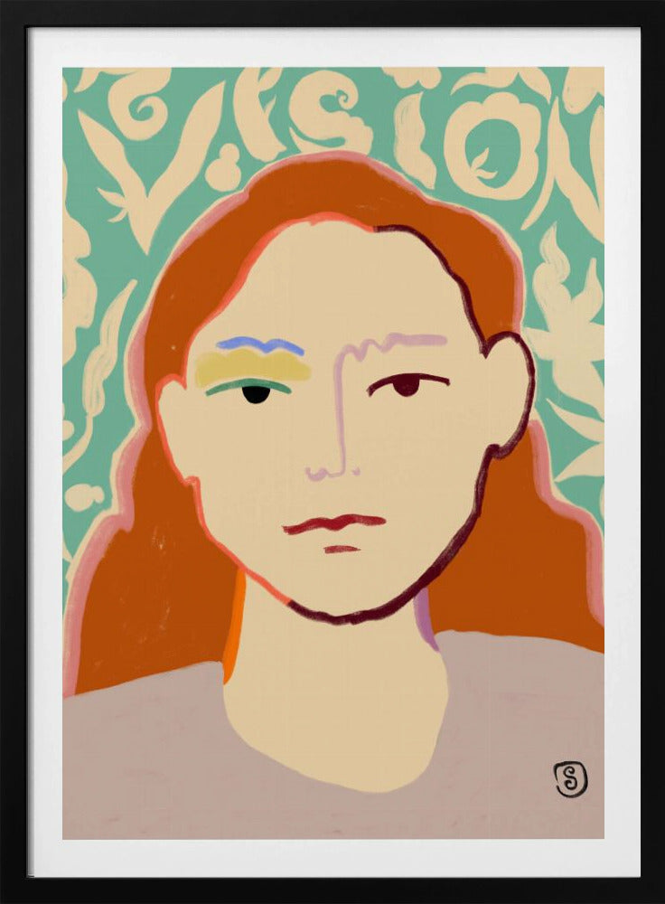 Stilisiertes Gesicht mit Erdtönen | Poster