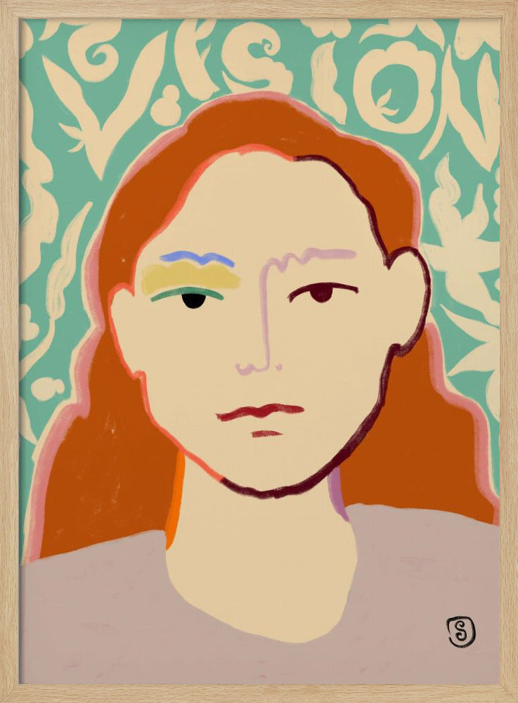 Stilisiertes Gesicht mit Erdtönen | Poster