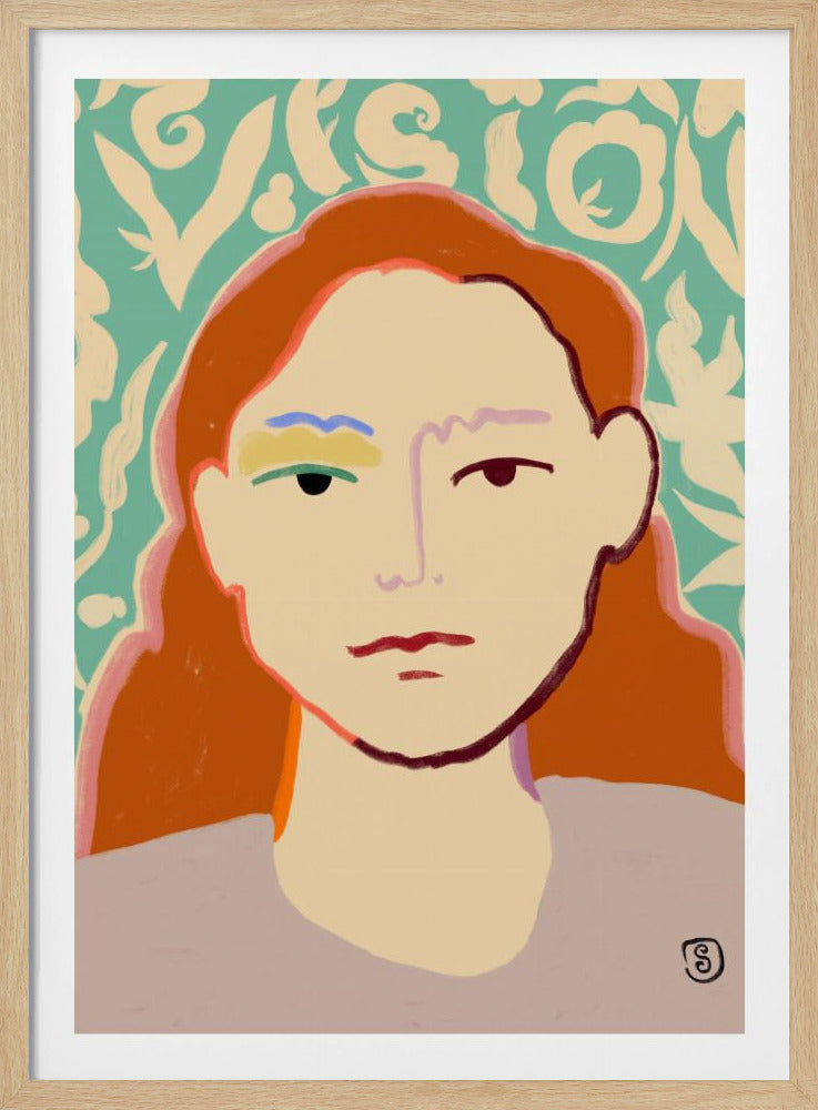 Stilisiertes Gesicht mit Erdtönen | Poster