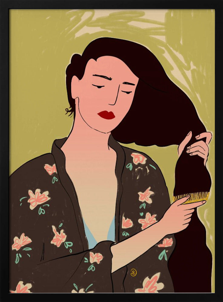 Frau mit langen Haaren | Poster