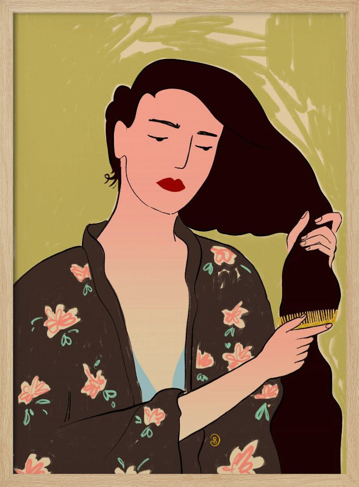 Frau mit langen Haaren | Poster