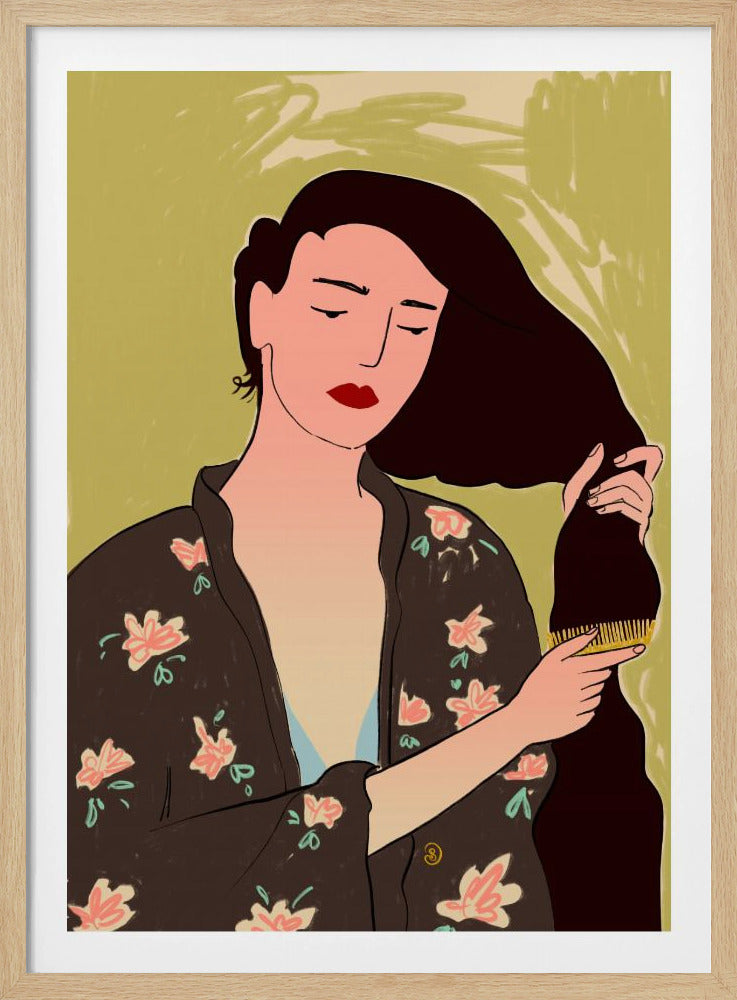 Frau mit langen Haaren | Poster