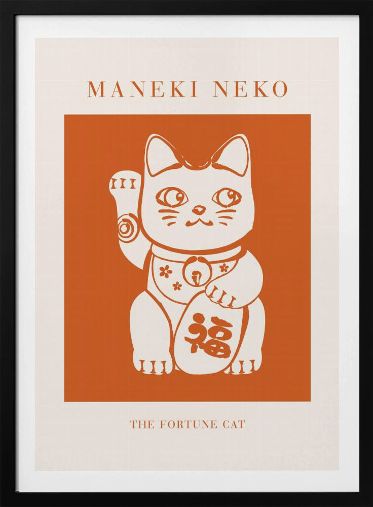Maneki-neko Katze Orange | Poster