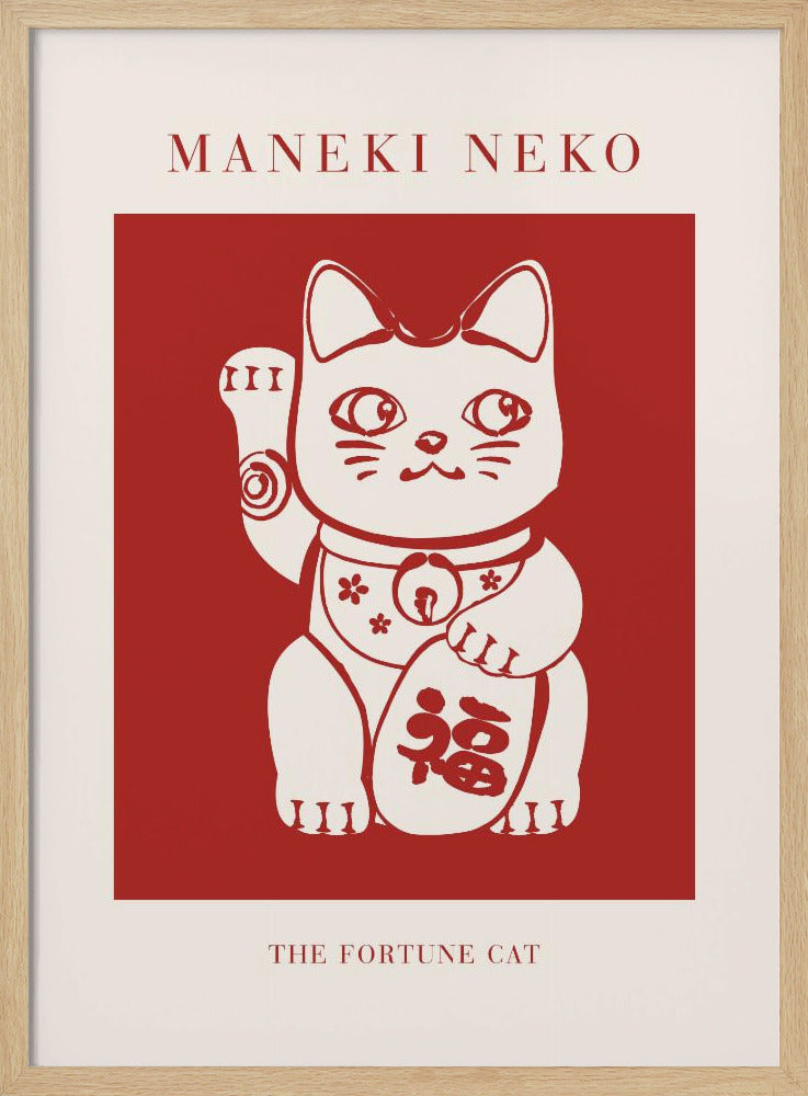 Maneki-Neko Katze Rot | Poster
