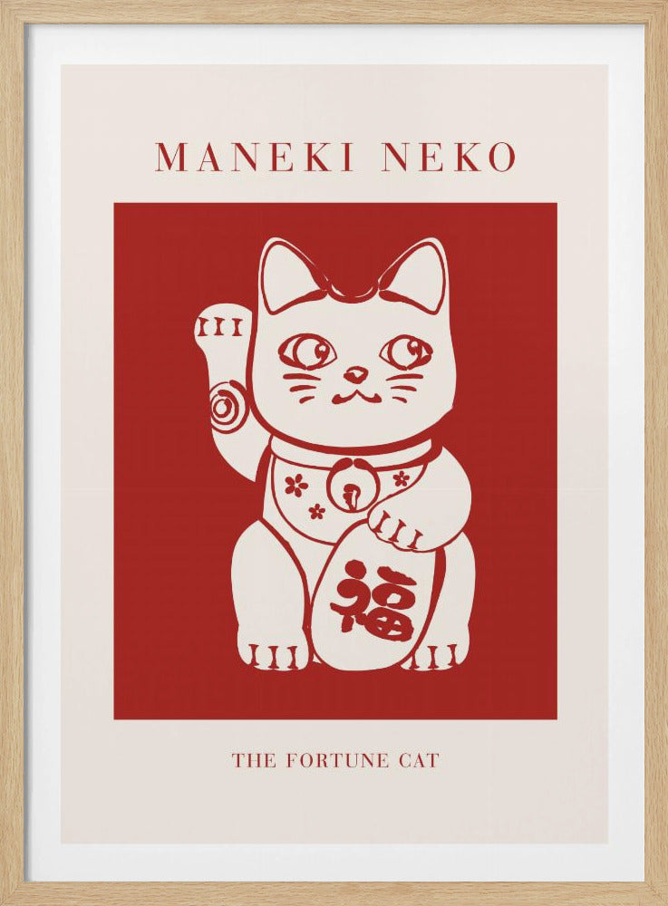 Maneki-Neko Katze Rot | Poster